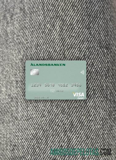 Cartão de débito Visa Finland Bank Of Aland Photolook Front amostra